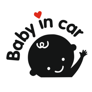 Baby In Car Vinyl Decal